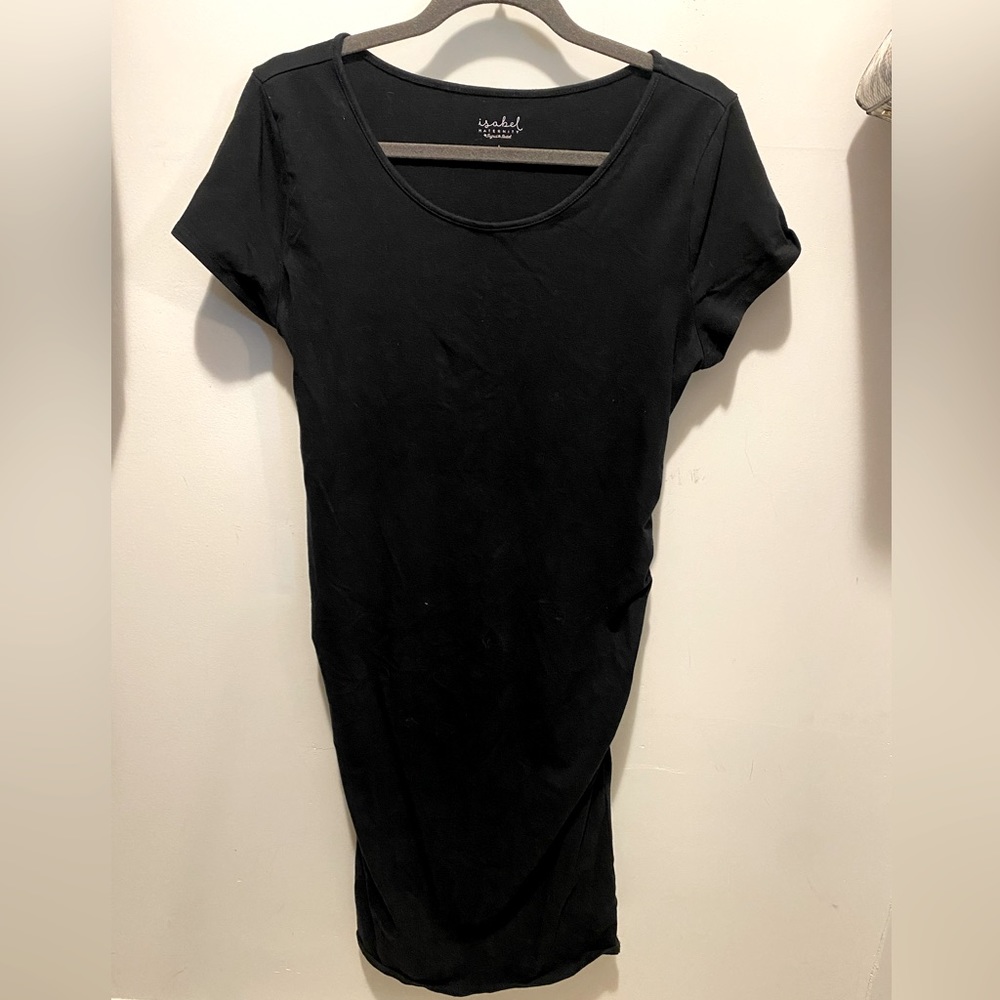 Isabel Maternity Black Short Sleeve Bodycon Dreaa